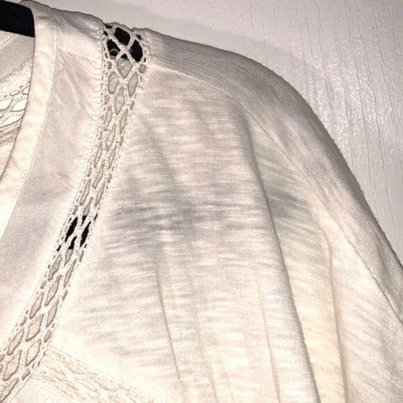 Gloria Vanderbilt Womens White Embroidered V-Neck Top L - Picture 6 of 11